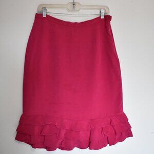 Vintage 90's Aesthetic Diane Von Furstenberg Silk Assets 100% Large Pink Skirt